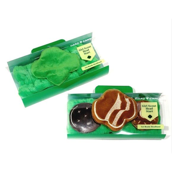 2pk Hard Candy x Girl Scout Spirit Band Get Prepared Headband Green Cookie Trio - Picture 2 of 3